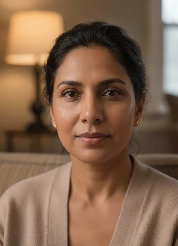 AI age regression preview of the same woman at about 30